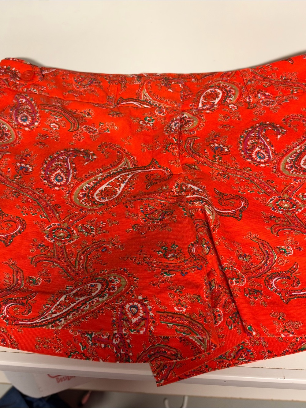 Willi Smith Red Paisley Mini Shorts